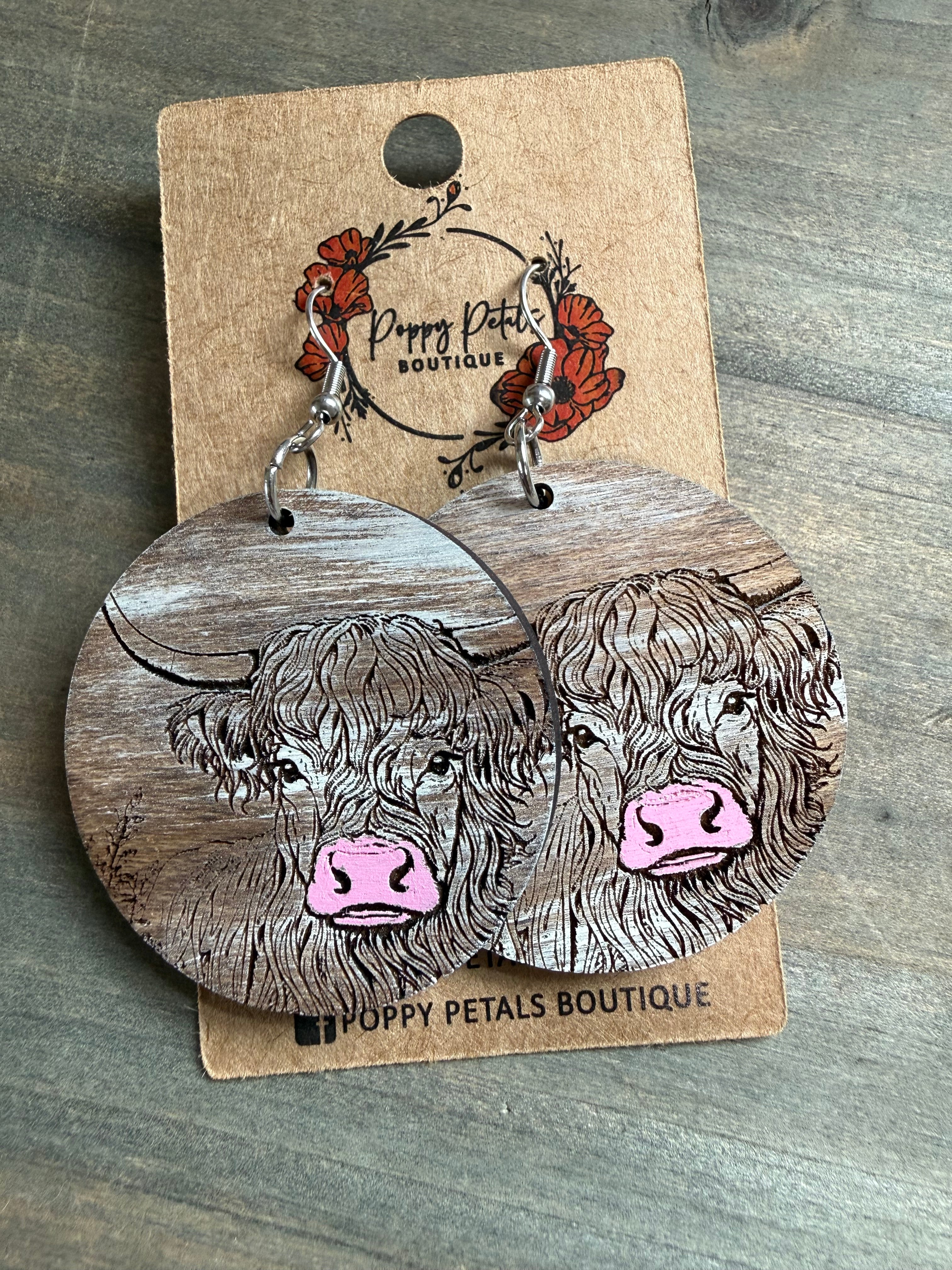 Highland cow earrings