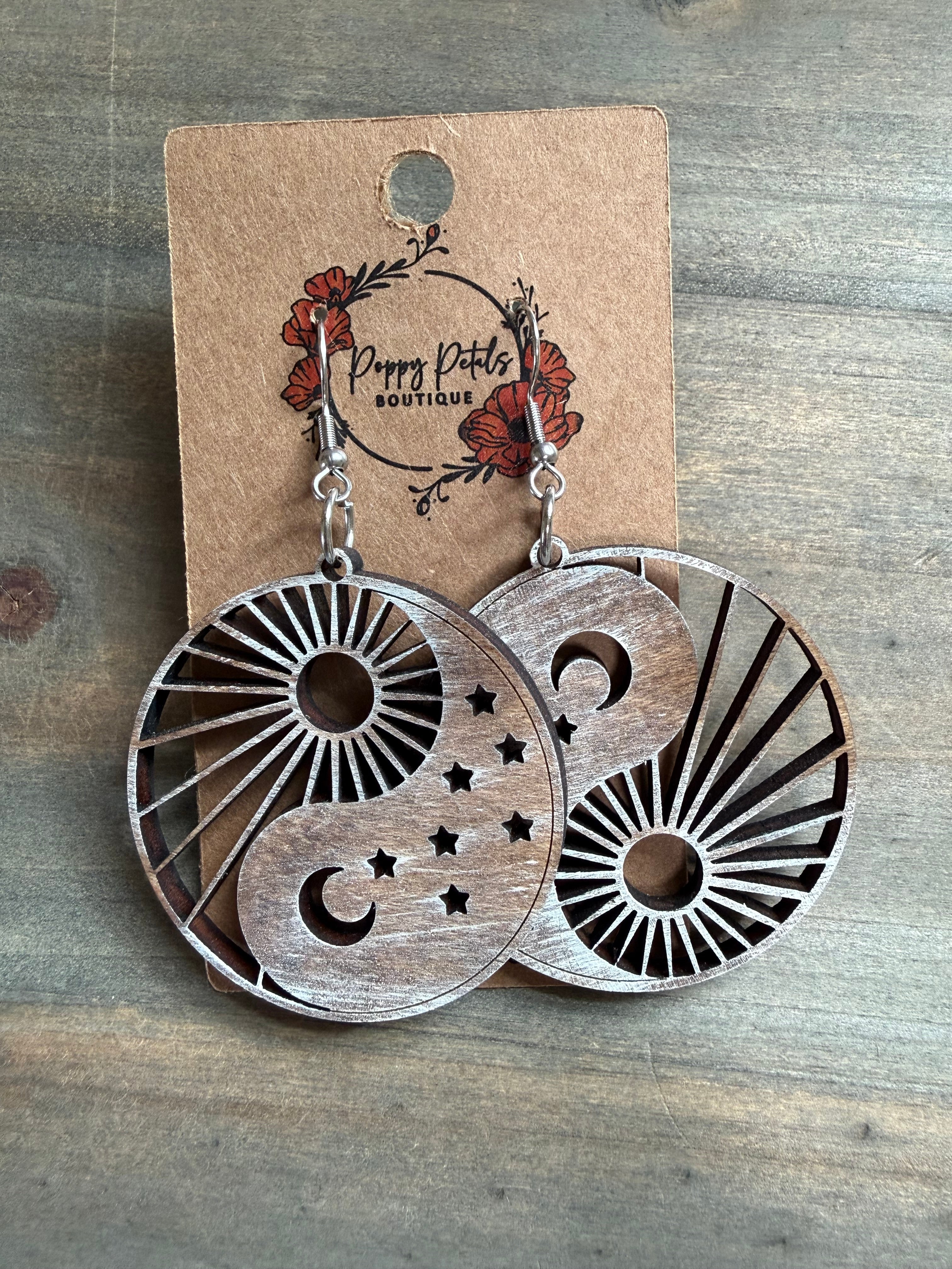 Sun and moon earrings