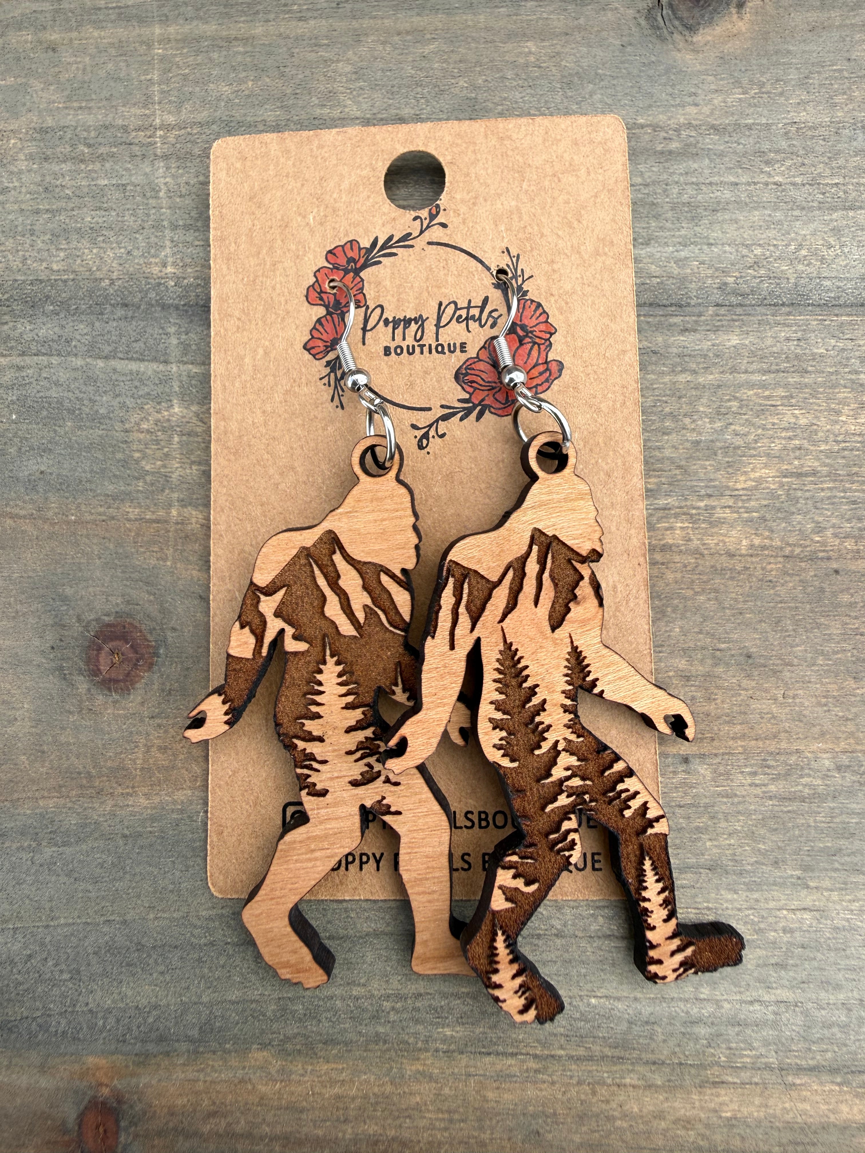 Walking Bigfoot earring
