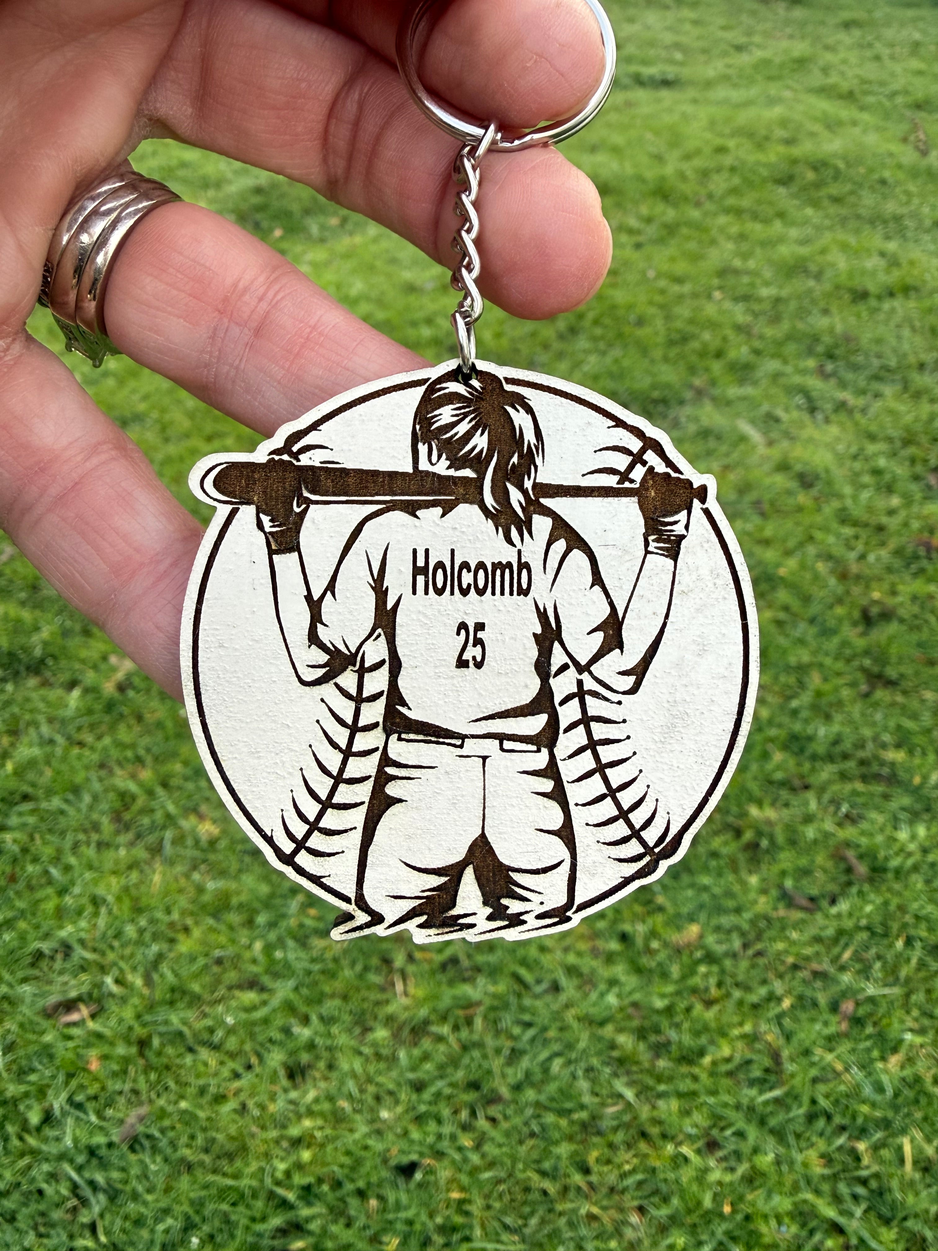 Softball keychain