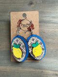 3-D lemon earrings ￼