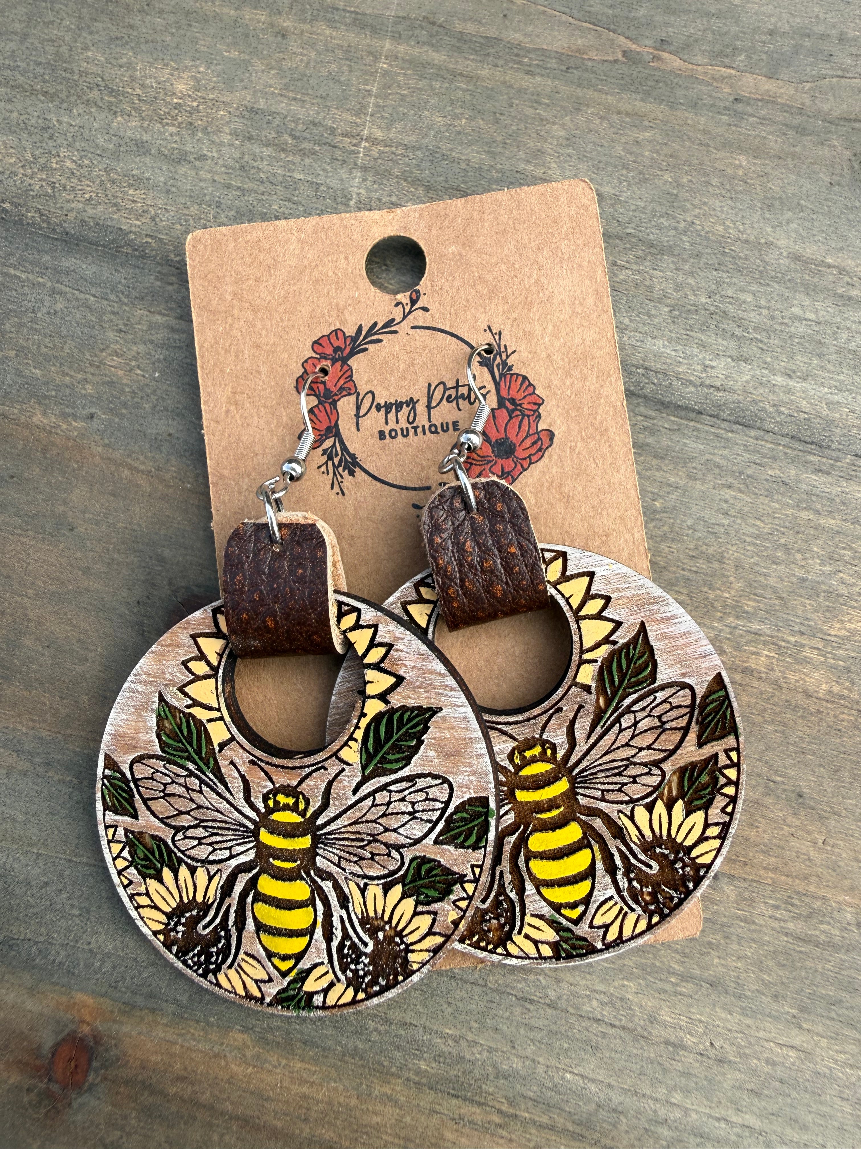 Bee with leather strap