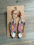 Mauve sunflower earring