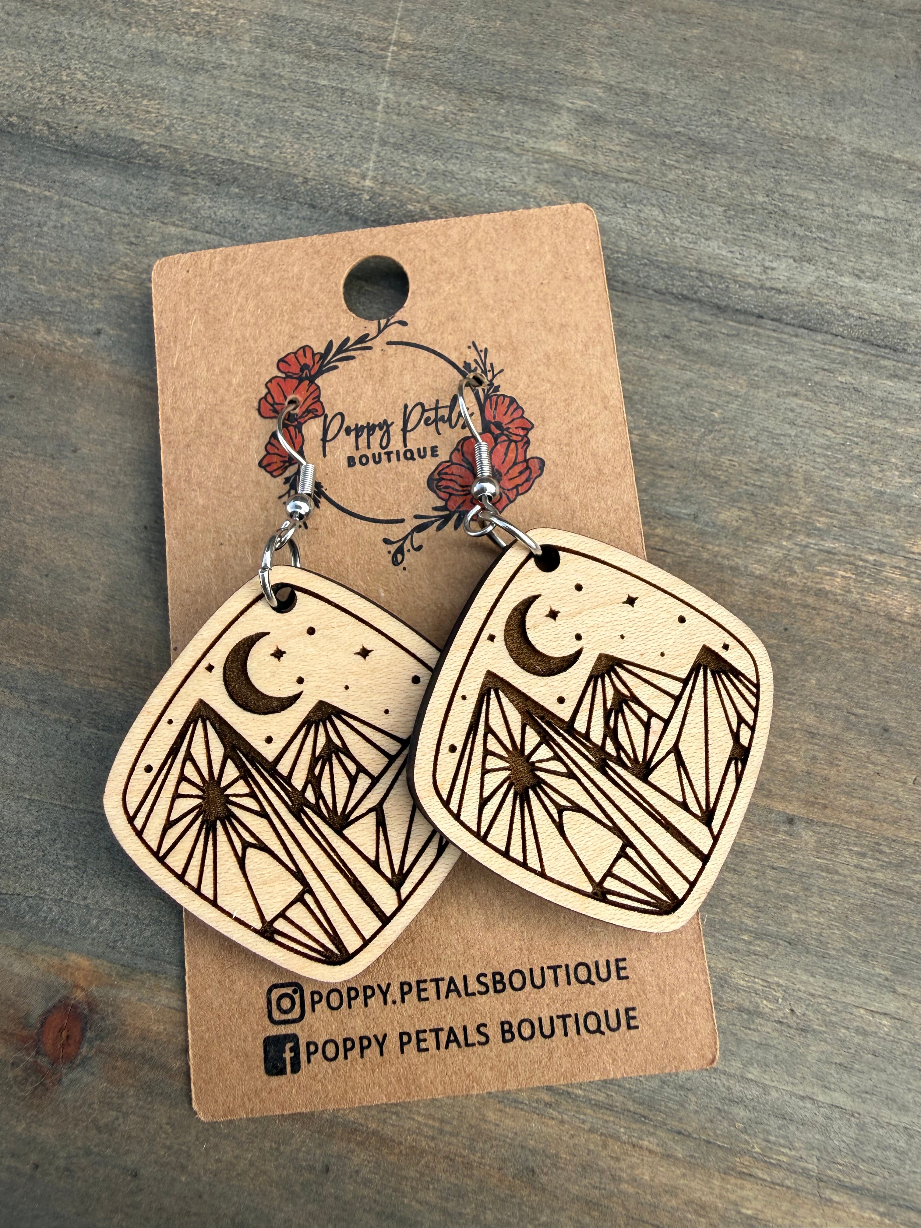Abstract moon earring