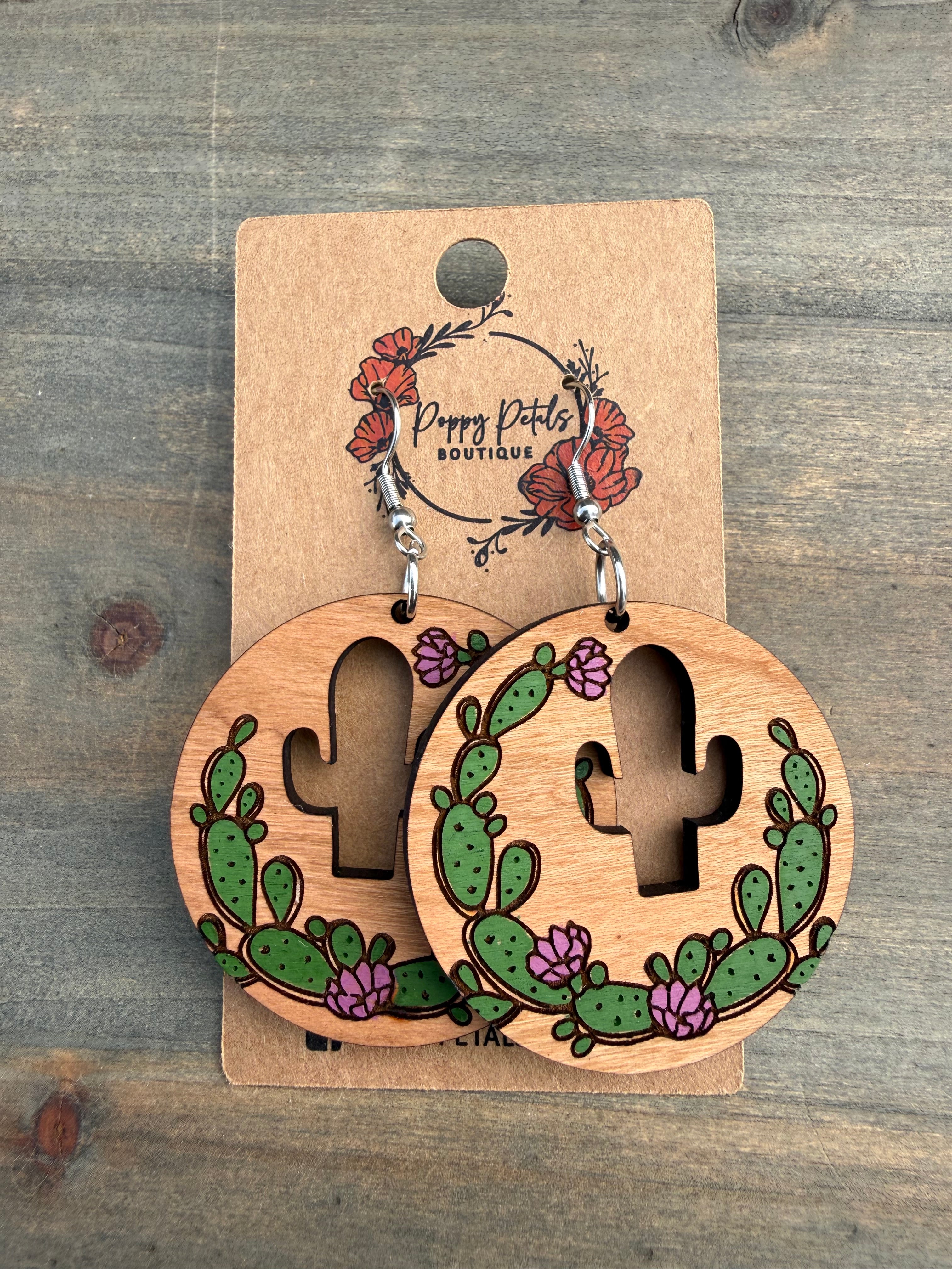 Cactus cut out earring
