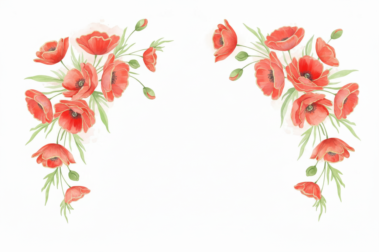 Bright decorative poppy flowers