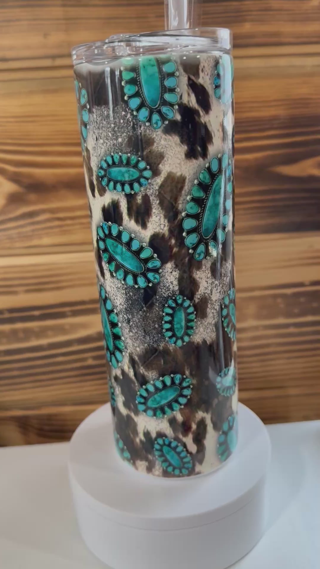 Turquoise jewelry print cup